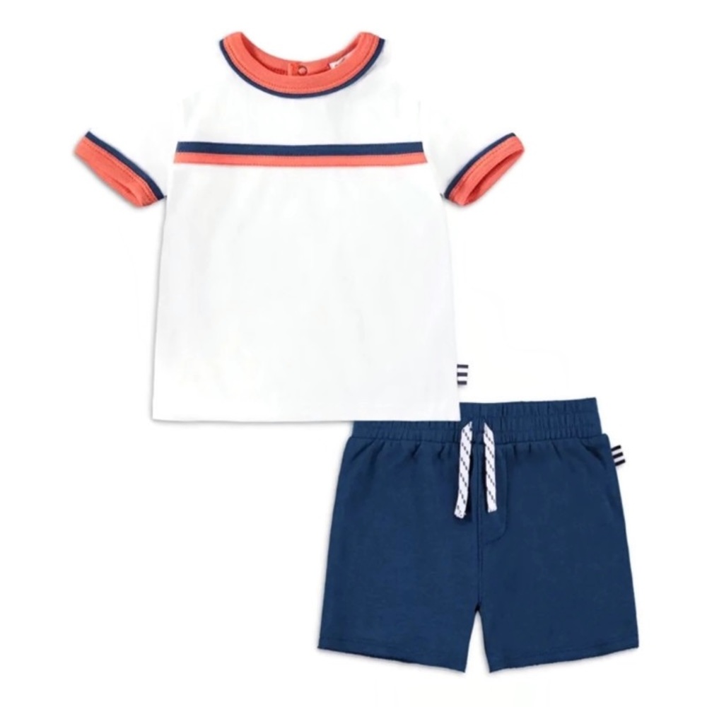 NWT! SPLENDID Baby Boy Piped Stripe Tee Set